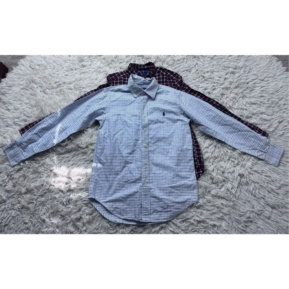 3 piece boys button down dress shirts & vest bundle size 10-12 by Ralph Lauren